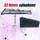 32 Notes Aluminum Percussion Glockenspiel Bell Kit W practice Mallets  stand   bag