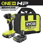 Ryobi One  Hp 18v Brushless Cordless Compact 1 4 In  Impact Driver Kit With  2 
