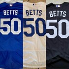 Mookie Betts 50 L a Los Angeles Dodgers Men s Stitched White blue black Jersey