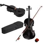 4 4 Full Size Acoustic Violin Fiddle Black With Case Bow Rosin W  Gift