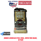 Rhodes American Steel Wool  Super Fine Grade  12 Pads  Flexible Construction