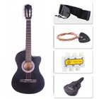 38  Acoustic Guitar Bundle Instrument Design With Guitar Case  Strap  Black New