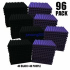 96 Pack 12 x12 x1 Acoustic Foam Panel Wedge Studio Soundproofing Wall Tiles