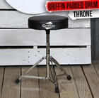 Griffin Drum Throne - Padded Percussion Seat Drummers Stool Guitar Chair Stand
