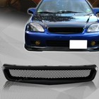 For 99-00 Honda Civic Ek Jdm Type-r Style Black Mesh Abs Front Hood Grille Grill