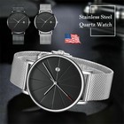 Luxury Men Watch Classic Stainless Steel Quartz Business Sport Analog Wristwatch