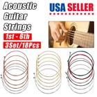 3sets Of 6 Guitar Strings Replacement Colorful Steel For Acoustic Guitar 1st-6th