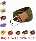 Elastic Fabric Braided Belt Enduring Stretch Woven Belt For Women Men Unisex