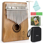 Kalimba 17 Keys Thumb Piano Solid Mahogany With Tuner Hammer Bag Note Sticker